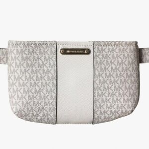 BNWT Michael Kors Vanilla White Logo Gold Hardware Waist Pack Fanny Pack L/XL